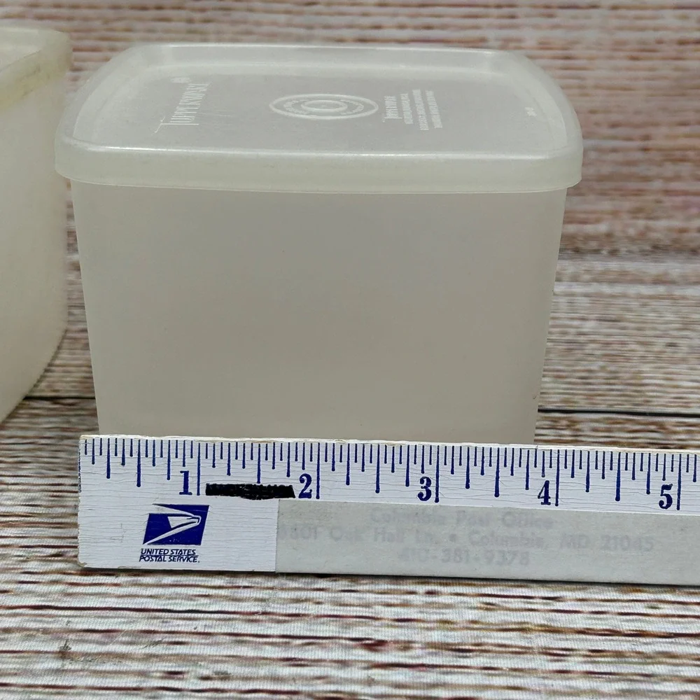Vintage Tupperware Millionaire Line‎ Square Storage Containers Frosted 310-41